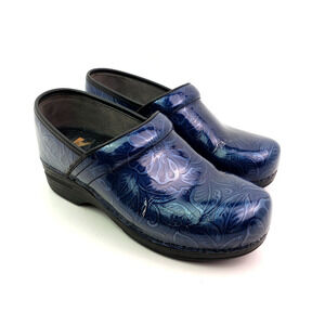 Dansko XP 2.0 Professional Womens Sz EU 40 US 9.5-10 Blue Floral Work Clog Shoes